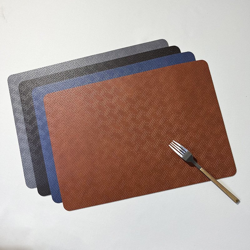 Custom Square Woven Leather Placemat Set detail