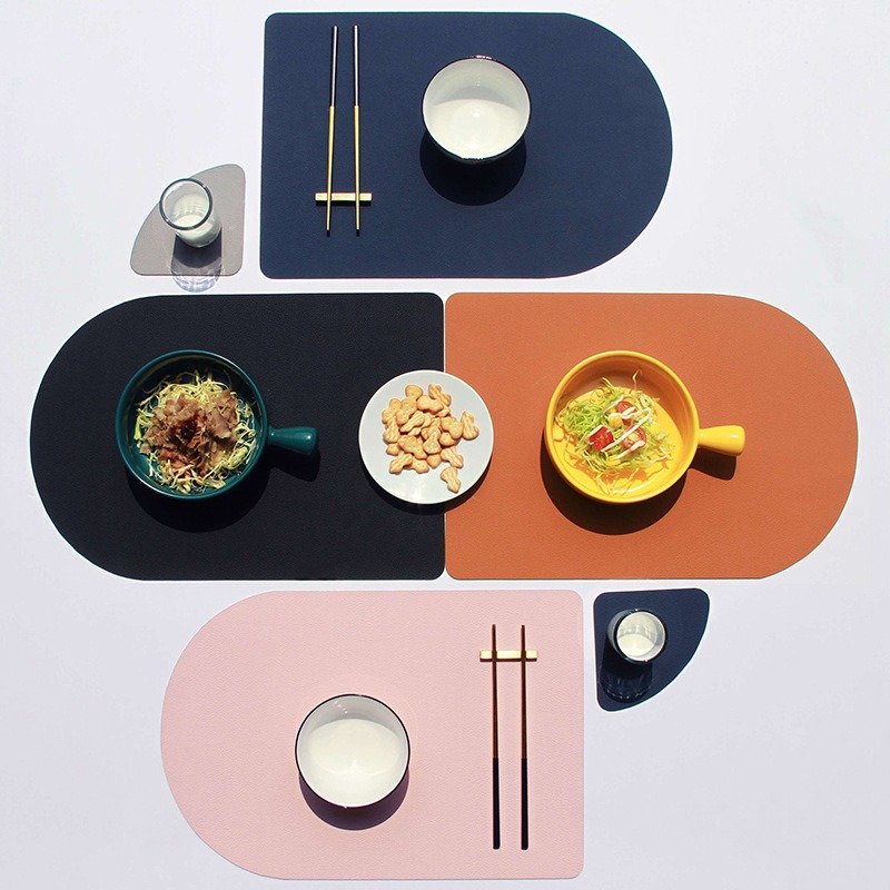 Custom Irregular Two-Tone Leather Placemat