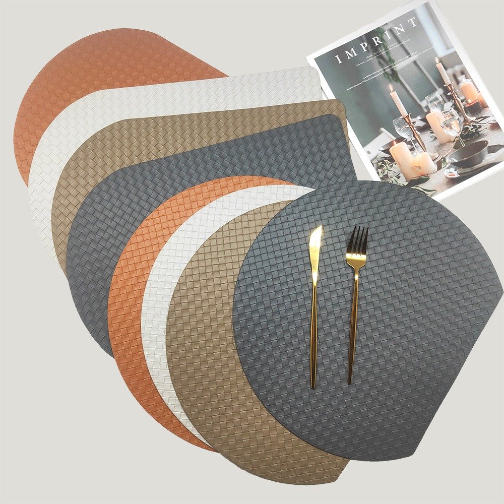 Custom Half-Round Woven Leather Placemat