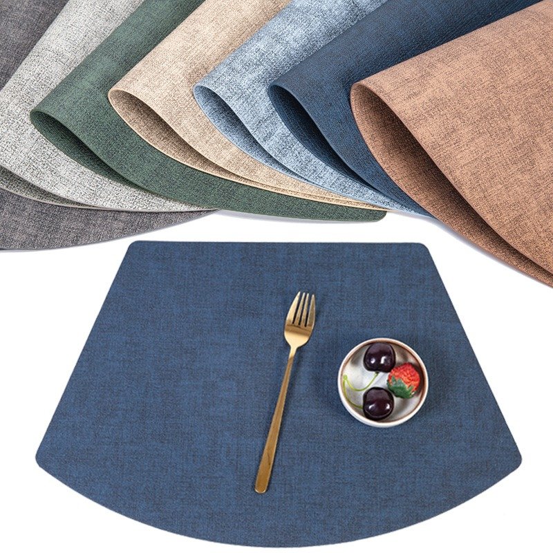 Custom Fan-Shaped Woven Leather Placemat