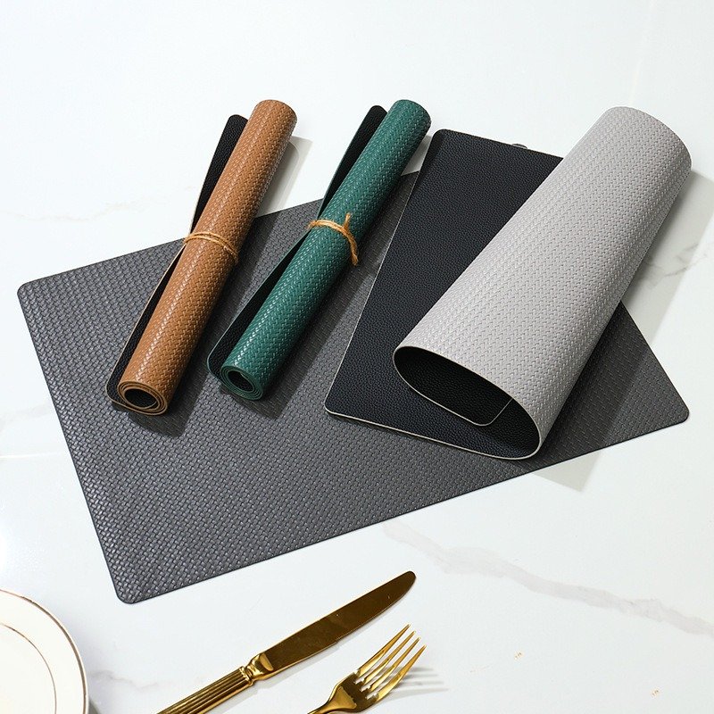Custom Metallic Rectangular Leather Placemat
