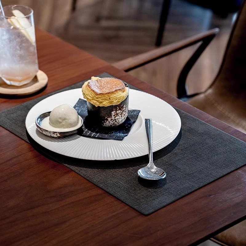 Custom Marble Texture Rectangular Leather Placemat detail