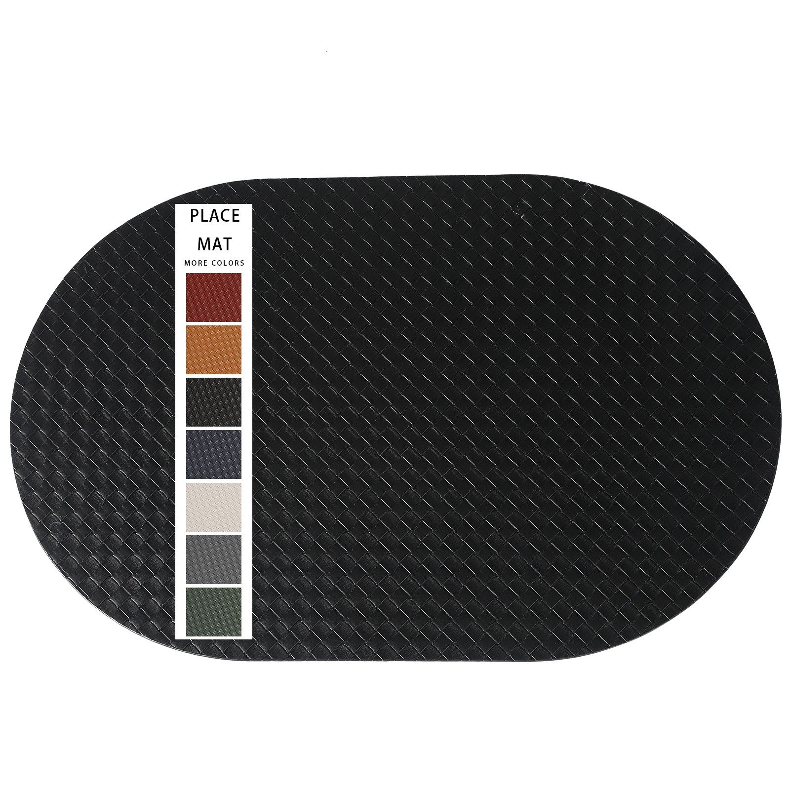 Custom Oval Woven Leather Placemat