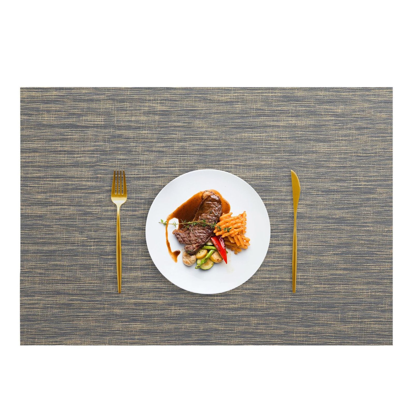 Custom Gray Rectangular Leather Placemat