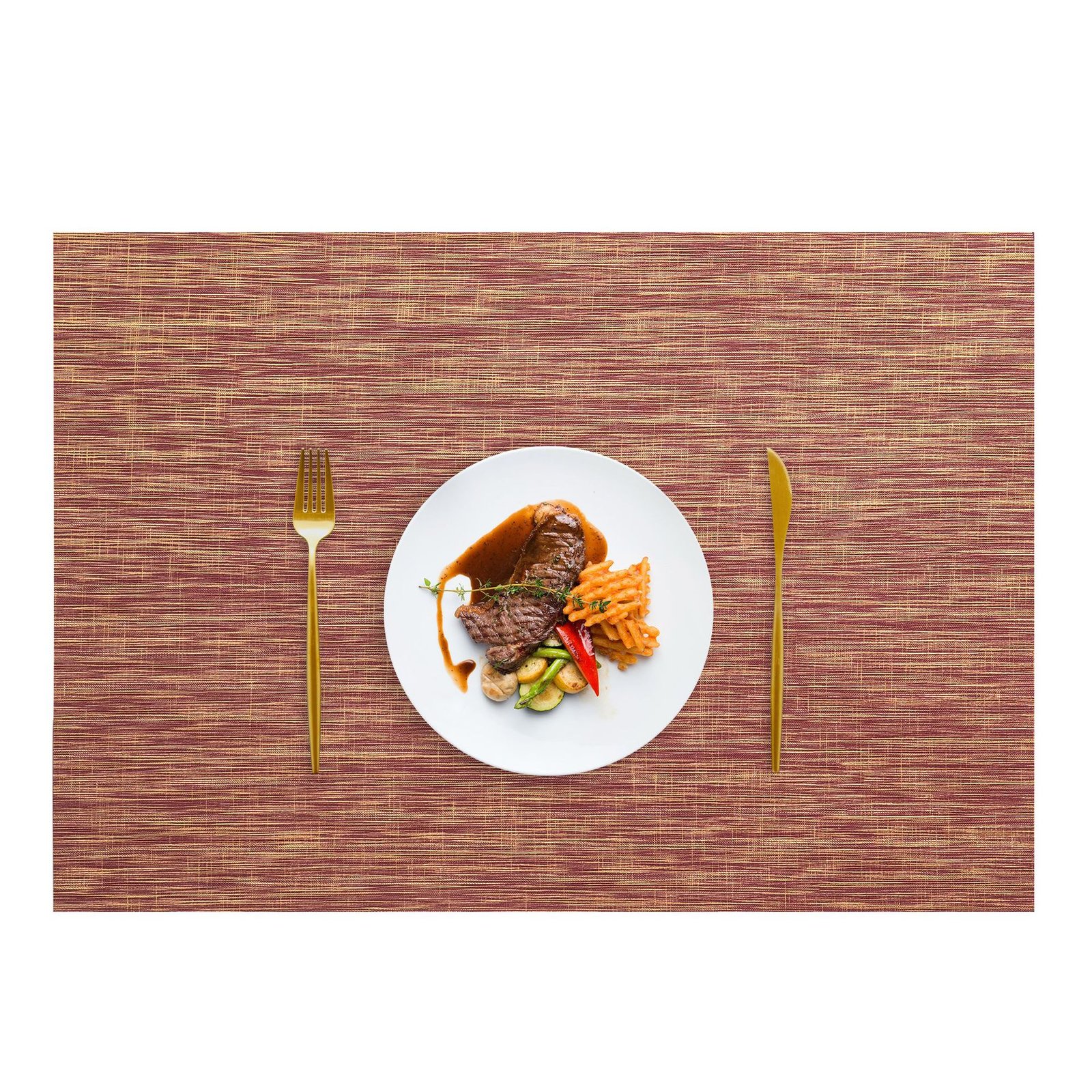Custom Gray Rectangular Leather Placemat detail