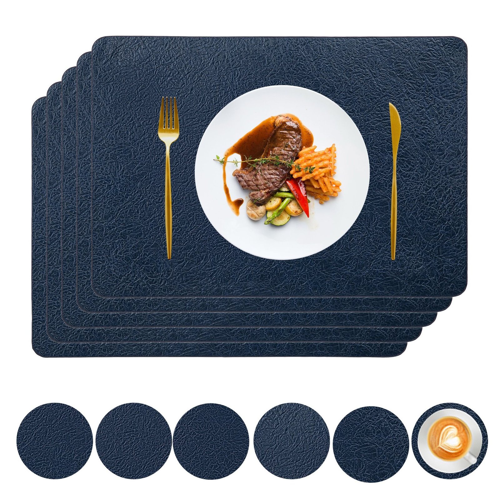 Custom Gray Rectangular Placemat Set