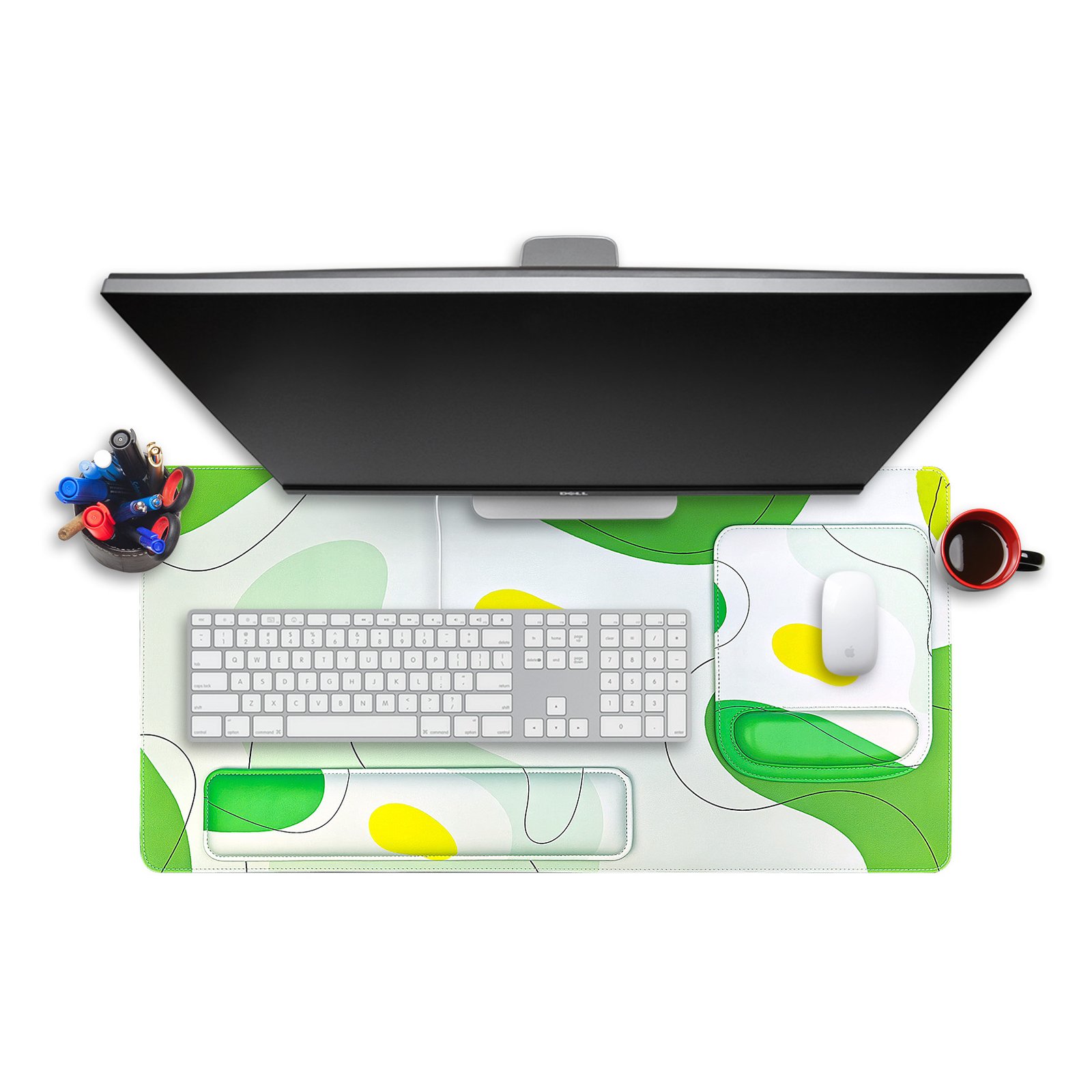 3-in-1 Leather Desk Pad Set with Wrist Supports detail