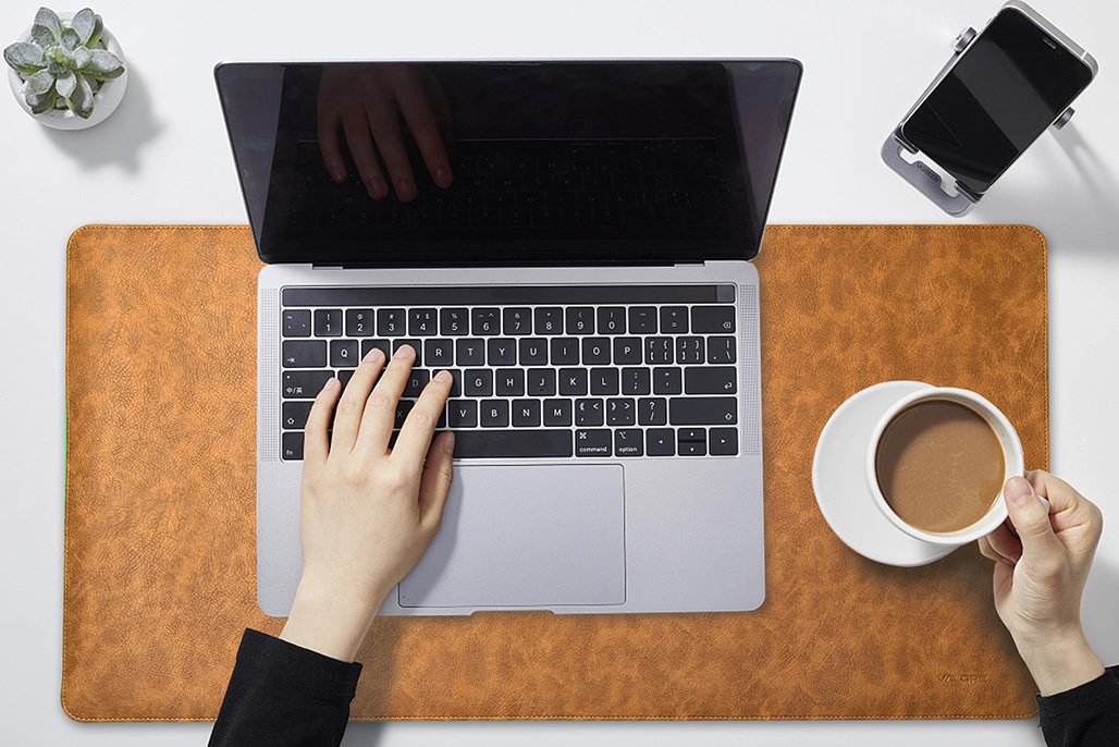 Dual-Sided Vintage Look Leather Desk Mat product detail 5