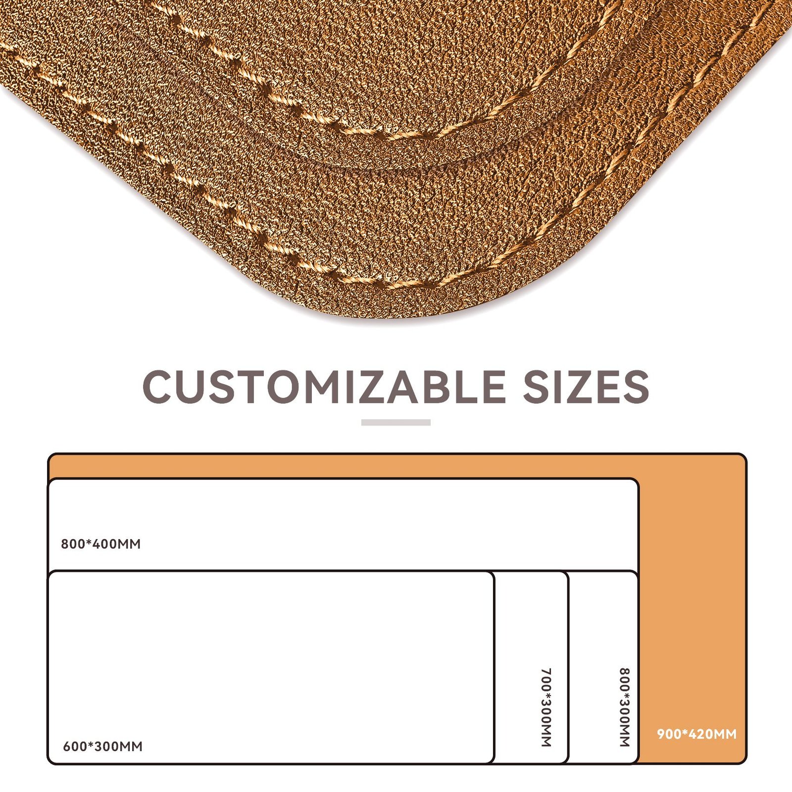 Dual-Sided Vintage Look Leather Desk Mat detail