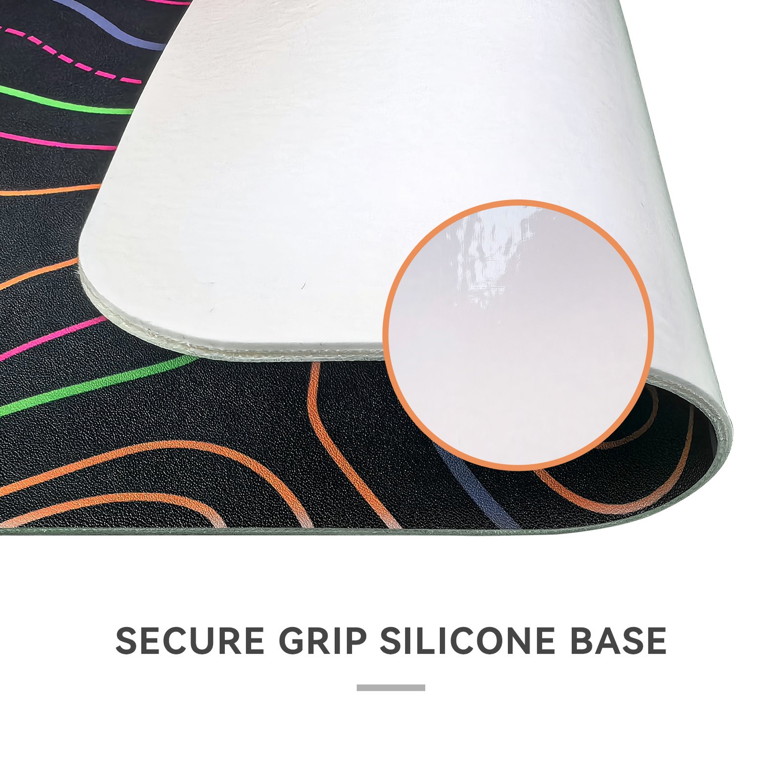 Premium PU Leather Desk Mat with Silicone Base detail