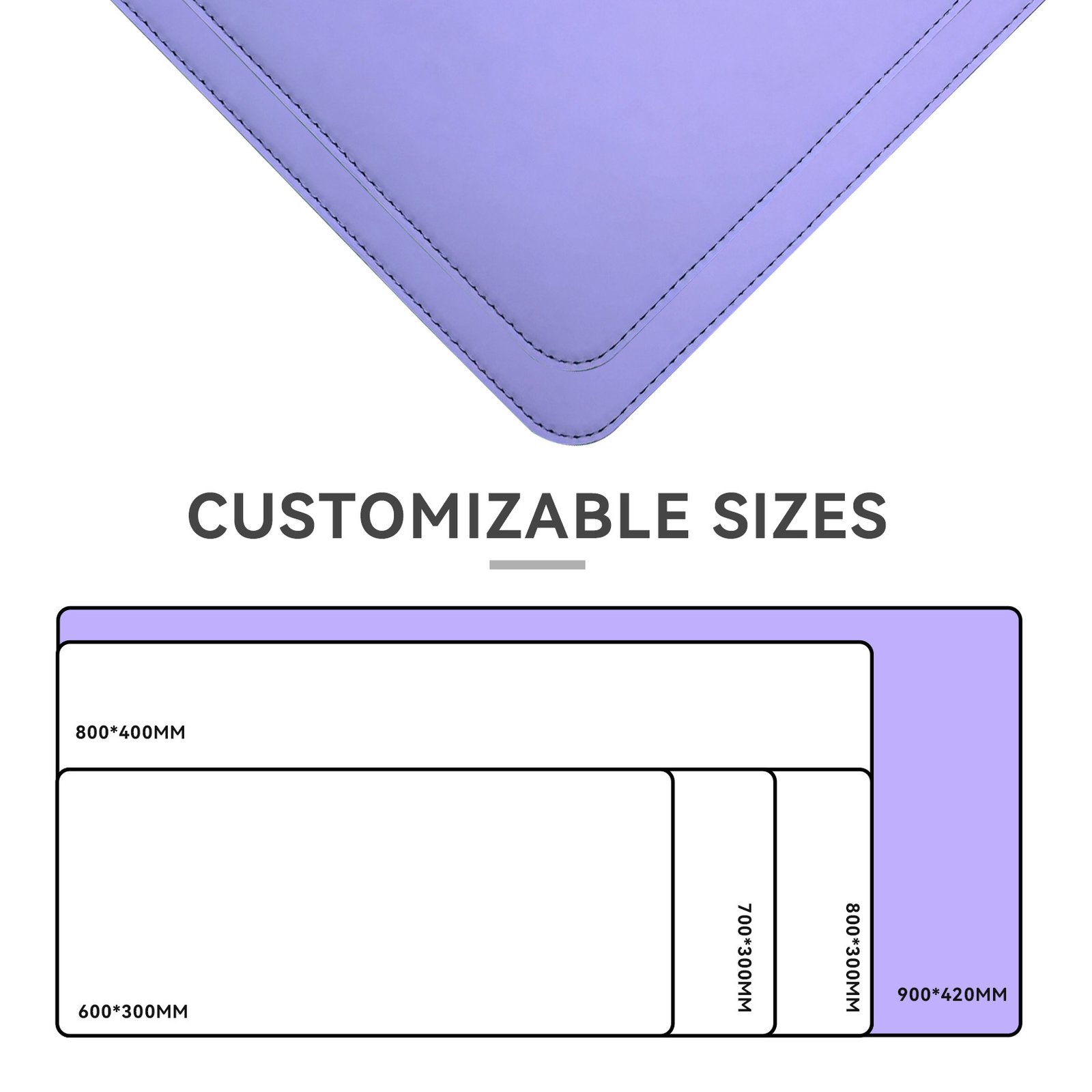 Premium Silicone Leather Desk Mat with Rubber Base detail