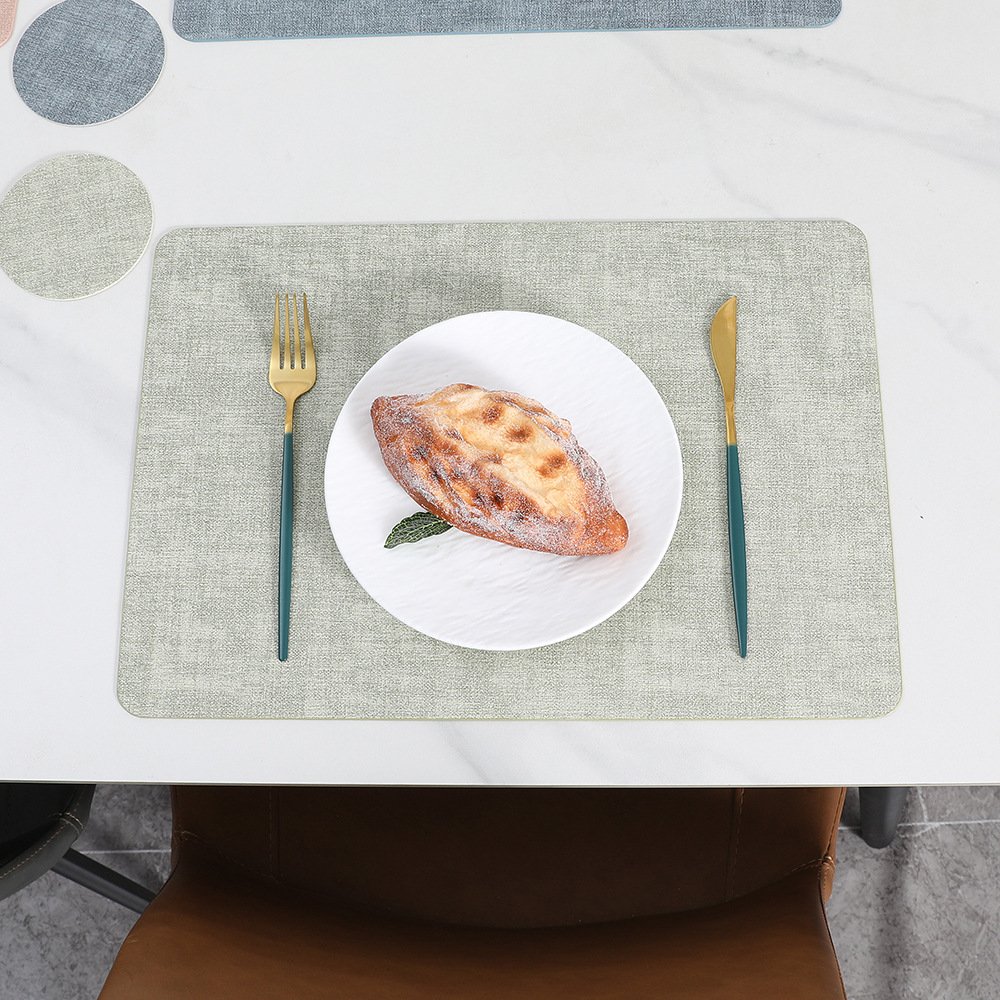 Custom Premium Leather Placemat Dining Set detail