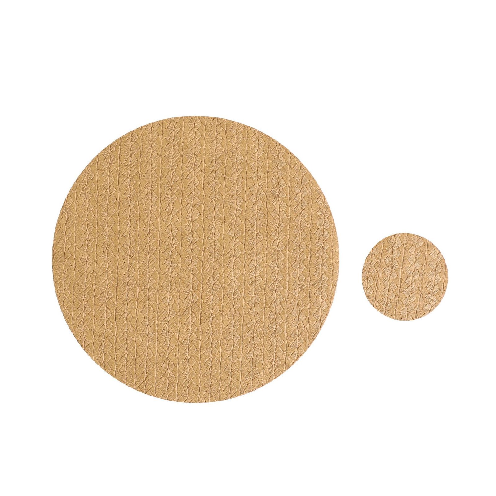 Custom Wheat Grain Round Leather Placemat detail