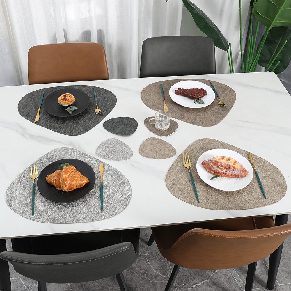 Custom Teardrop Textured Leather Placemat detail