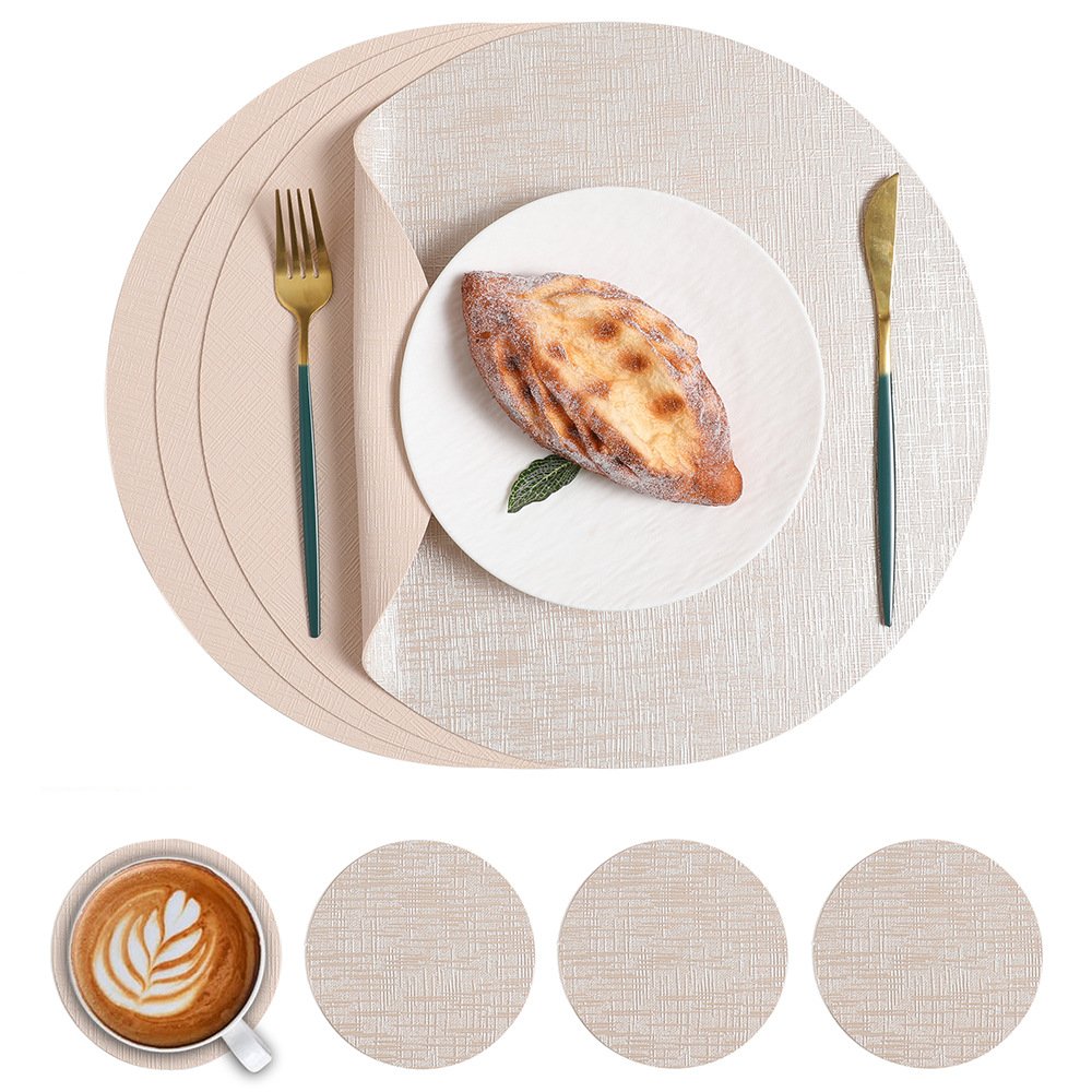 Custom Nappa Texture Round Leather Placemat