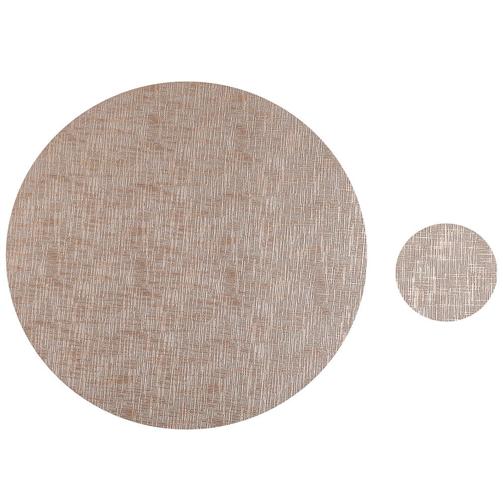 Custom Nappa Texture Round Leather Placemat detail