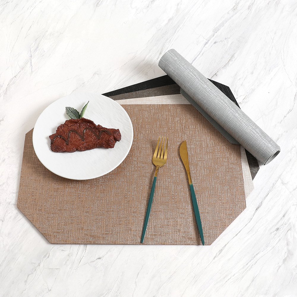 Custom Polygon Leather Placemat detail