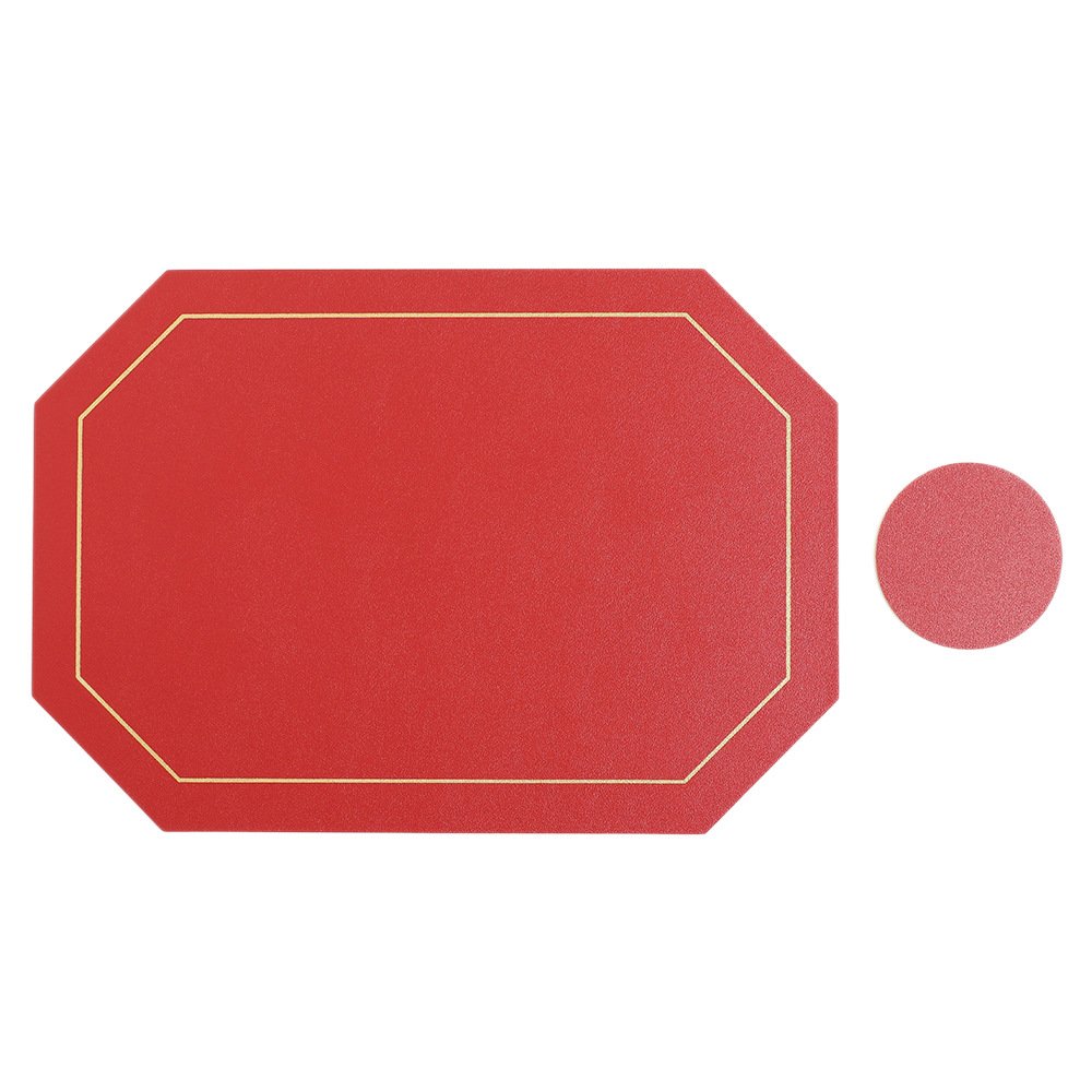 Custom European-Style Irregular Leather Placemat detail