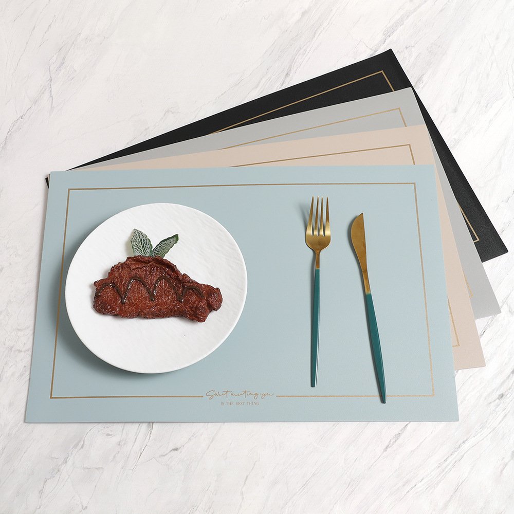 Custom Nordic Square Leather Placemat detail