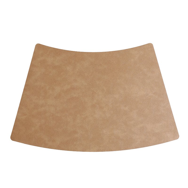 Custom Vintage Cowhide Fan-Shaped Leather Placemat detail
